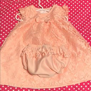 Light Coral Dress with Diaper Cover